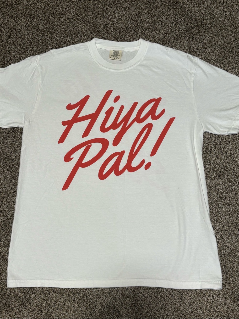 Comfort Colors Hiya Pal! Disney White Graphic Tee with Red Script